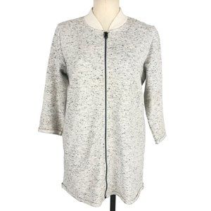 Burton BRTN Waffle Knit Jacket Women's Size M Grey Three-Quarter Sleeve Full Zip